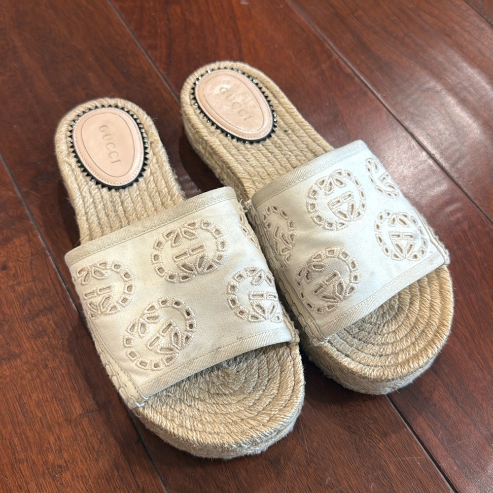 Gucci cloth espadrille sandals